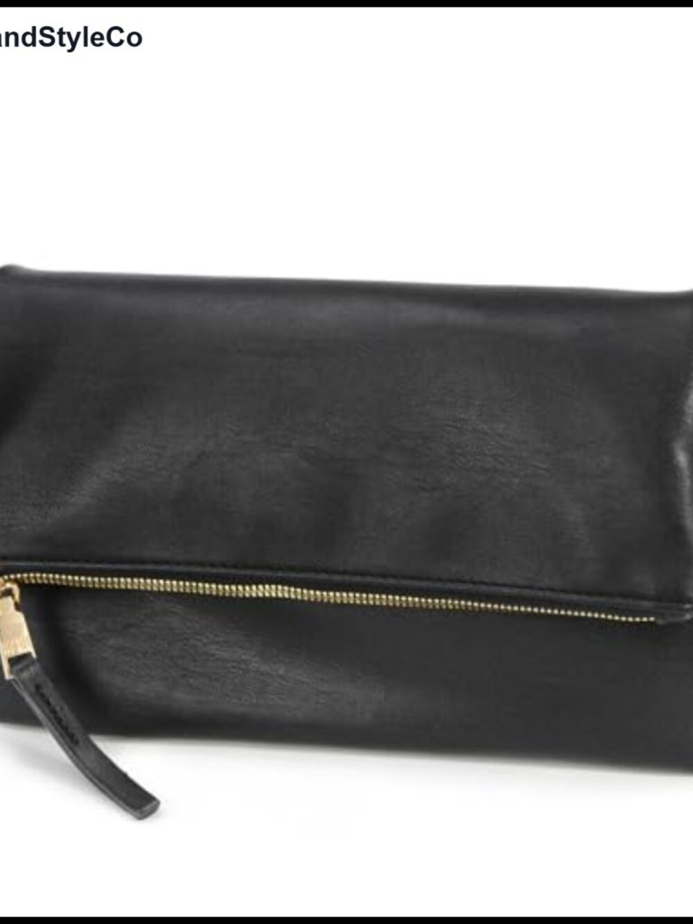 Vegan Leather Foldover Clutch Crossbody Bag Detachable Chain Strap
